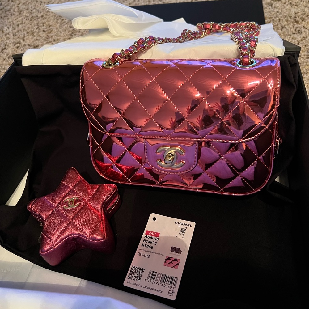 Chanel Mini Flap + star Coin Purse